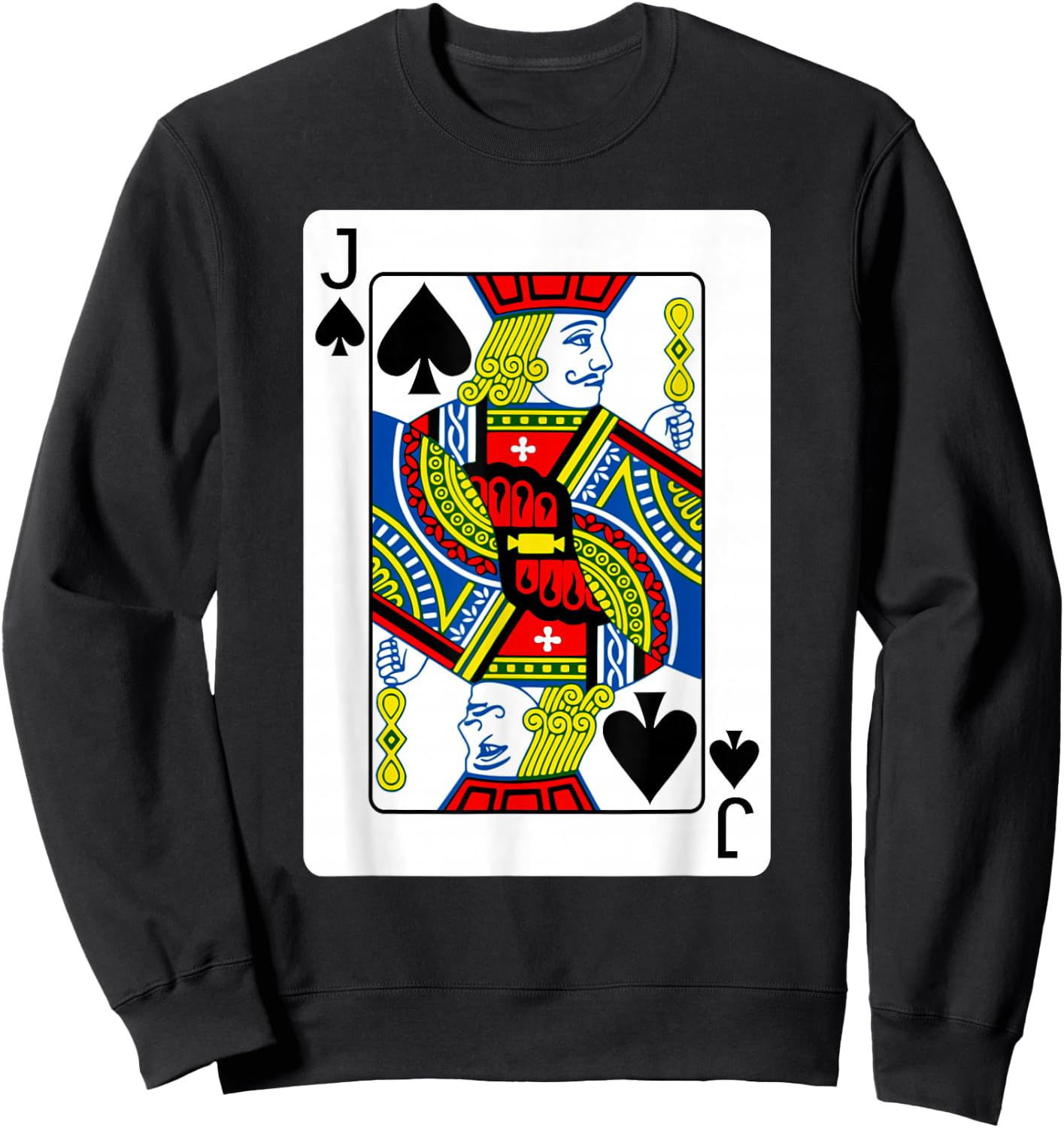 Jack Card Spades Suit Group Costume Poker Player Sweatshirt - Sweatshirt | Black