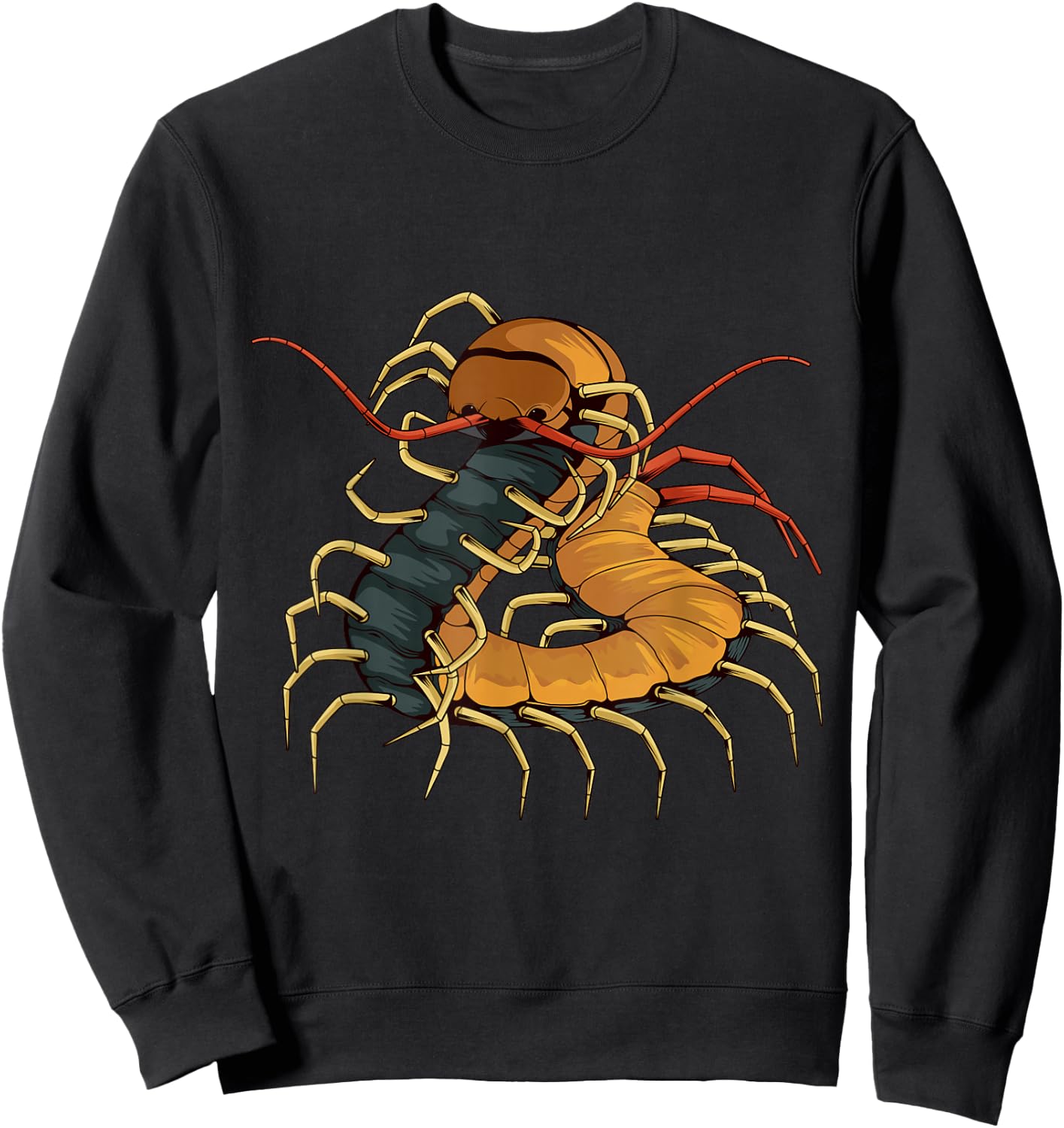 Centipede Art Design Illustration Insect Centipede Sweatshirt - Sweatshirt | Black
