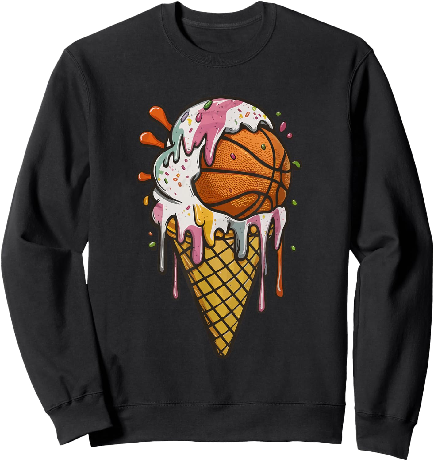 Basketball ice cream basketball Sweatshirt - Sweatshirt | Black