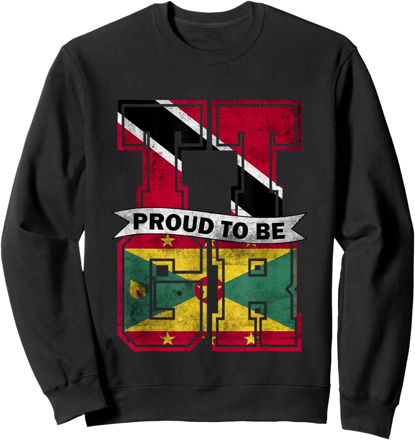 Trinidad and Grenada Mix Half Trinidadian half Grenadian Sweatshirt - Sweatshirt | Black