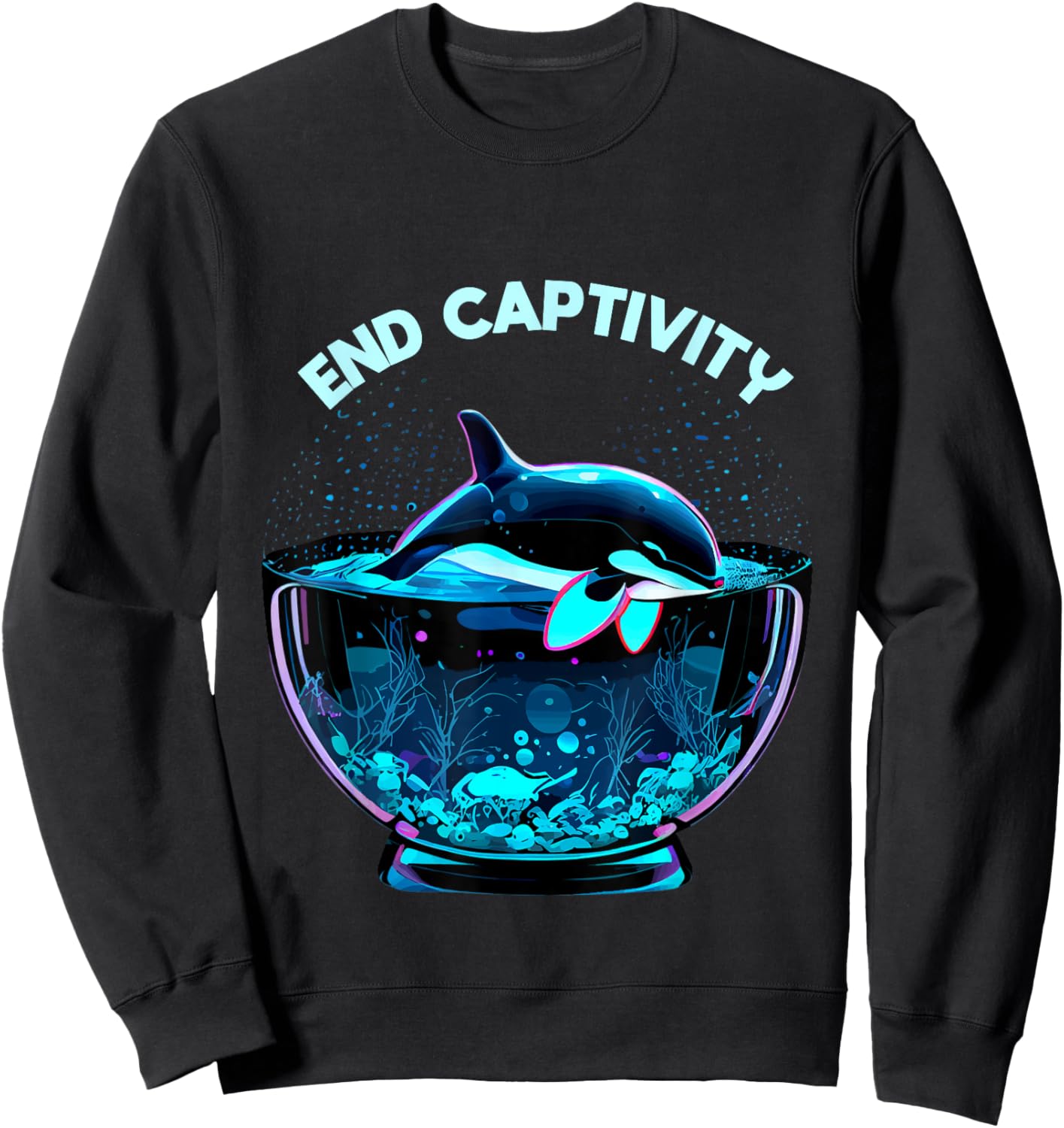 Orca End Captivity Free The Orcas Marine Protection Activist Sweatshirt - Sweatshirt | Black
