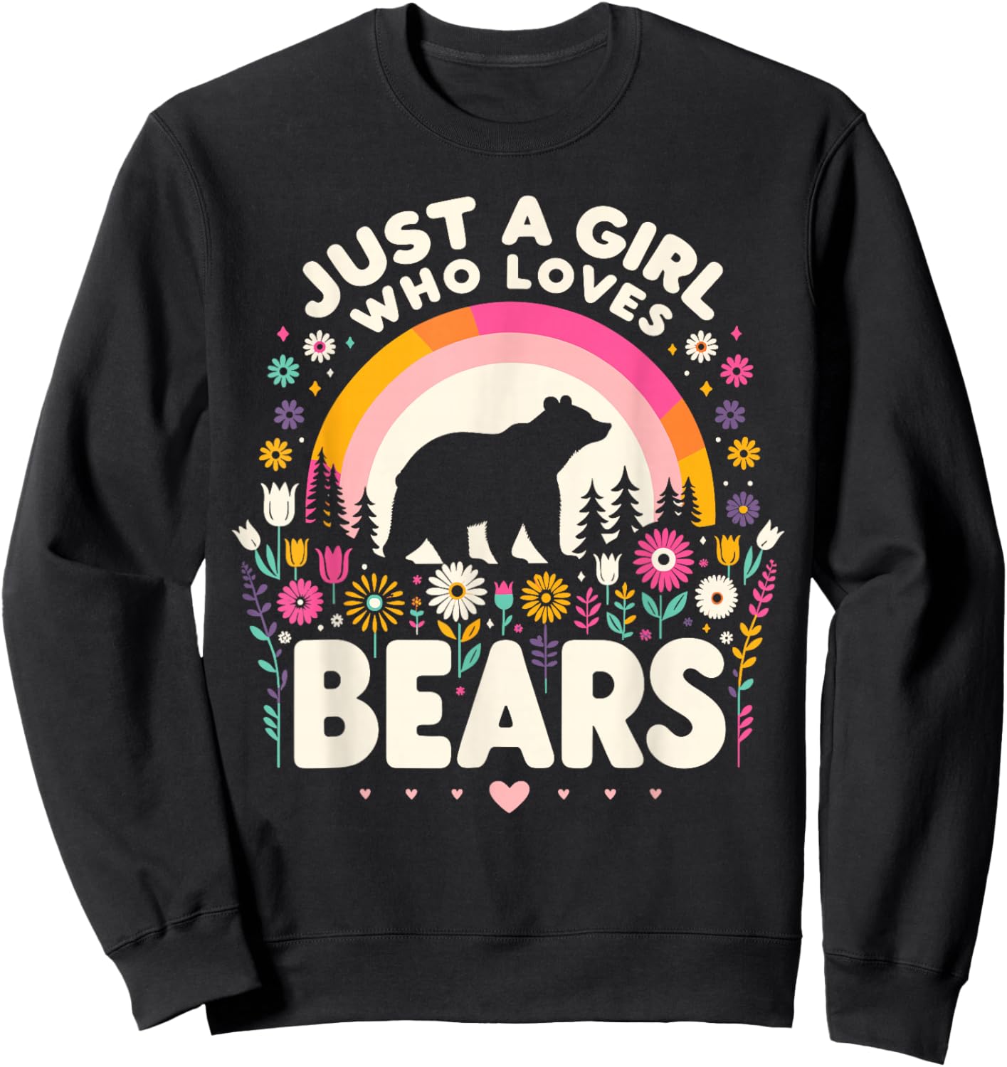Just A Girl Who Loves Bears, Gifts For Teen Girls Women Mom Sweatshirt - Sweatshirt | Black