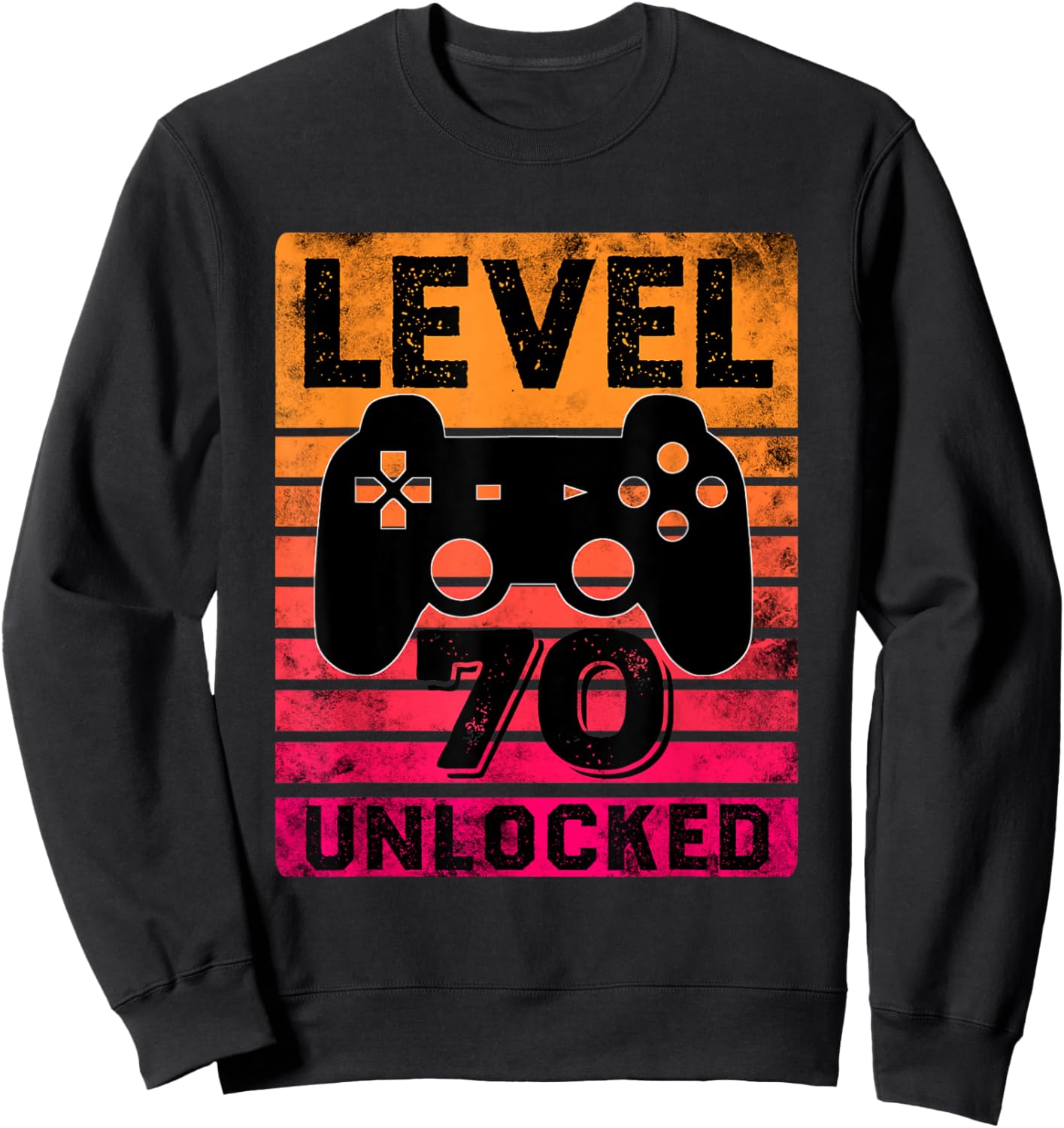 Level 70 Unlocked 70 Year Old Gamer 70th Birthday Gaming Sweatshirt - Sweatshirt | Black