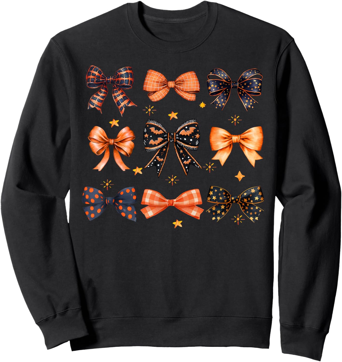 Happy Halloween Coquette Bow Ghost Witch Spooky Season Sweatshirt - Sweatshirt | Black