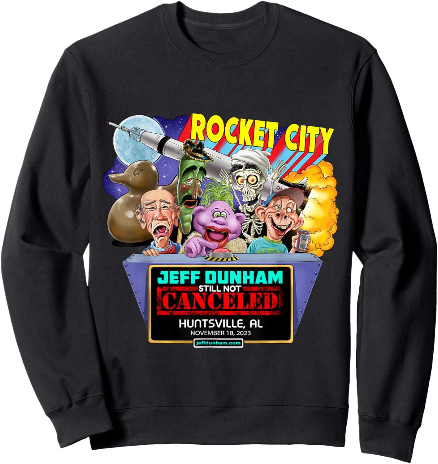 Jeff Dunham Huntsville, AL (2023) Sweatshirt - Sweatshirt | Black