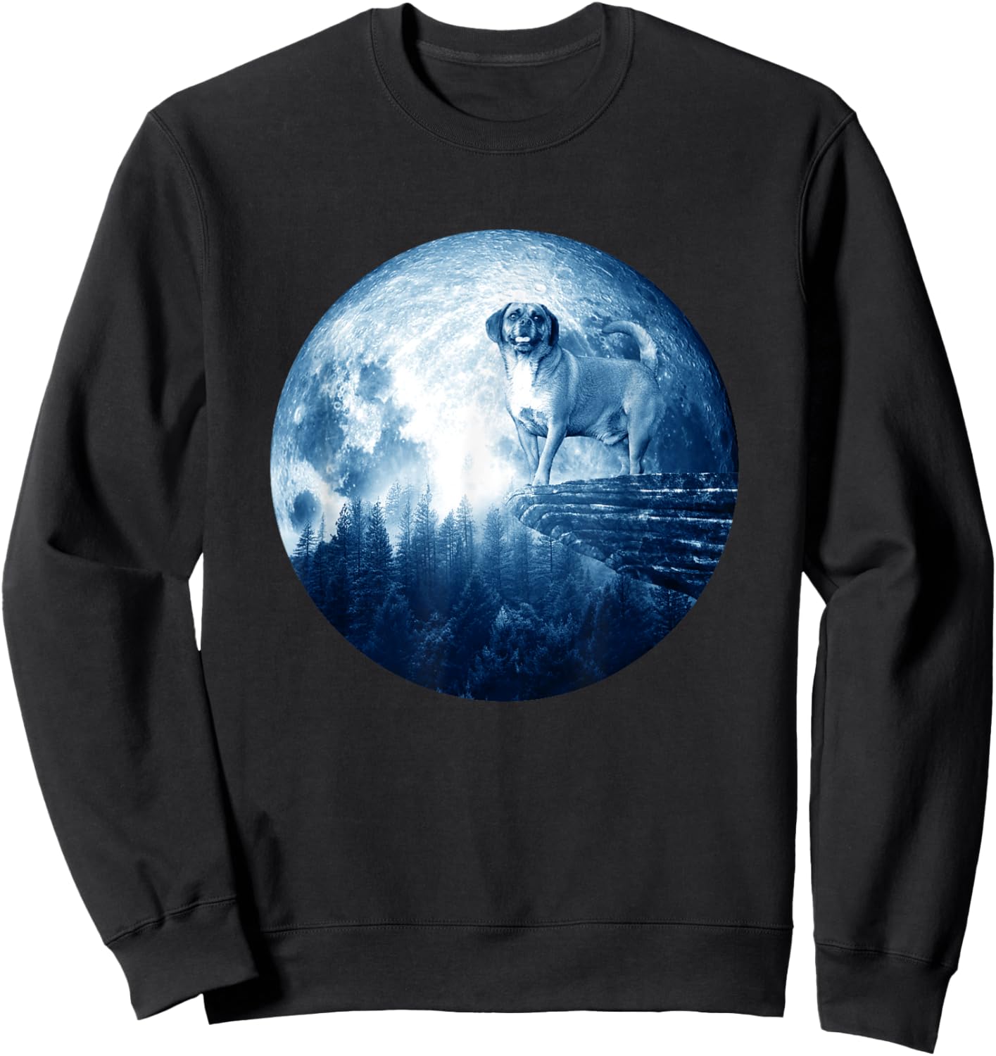 Puggle Dog Moon Dog Mom Dad Women Men Dog Lovers Sweatshirt - Sweatshirt | Black
