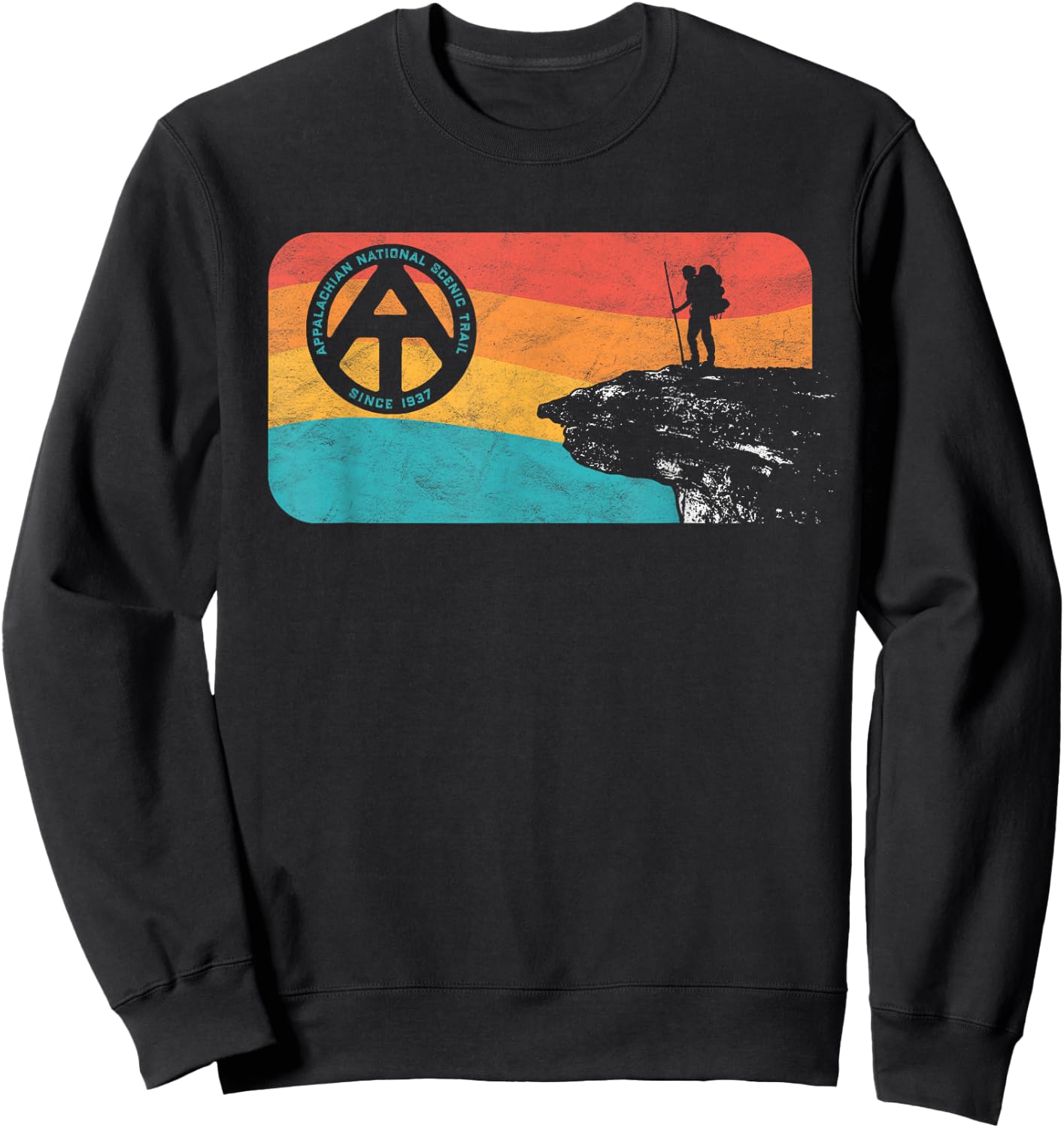Appalachian Trail Retro McAfee's Knob Hiking Shirt Sweatshirt - Sweatshirt | Black