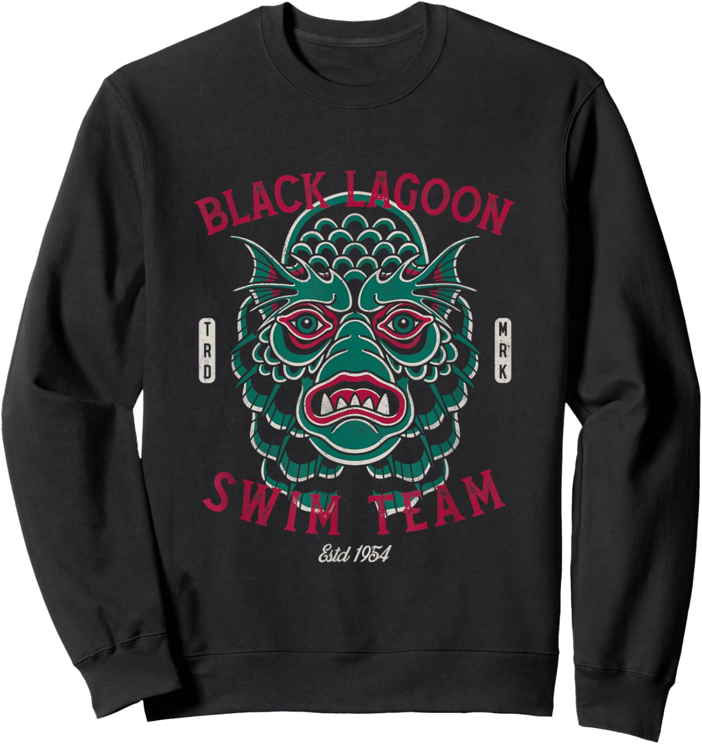 Black Lagoon Swim Team - Vintage Traditional Tattoo Horror Sweatshirt - Sweatshirt | Black
