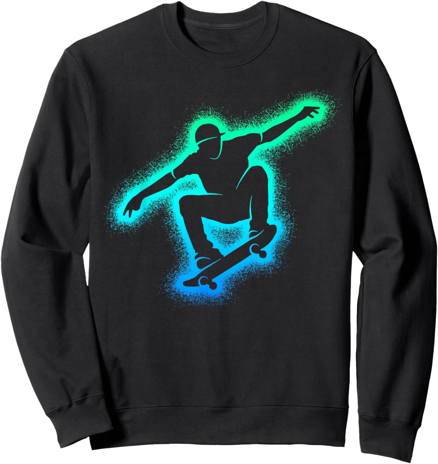 Skater Skateboard Skateboarder Men Kids Boys Skateboarding Sweatshirt - Sweatshirt | Black