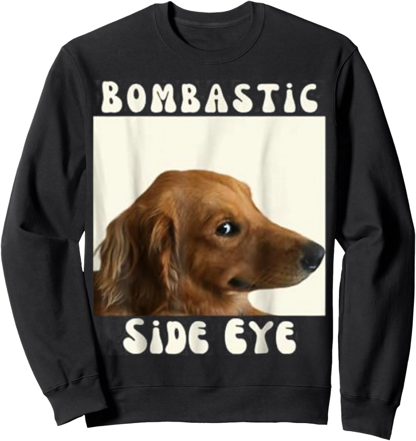 Bombastic Side Eye Funny Dog Meme Sarcastic Saying Men Women Kids Sweatshirt - Sweatshirt | Black