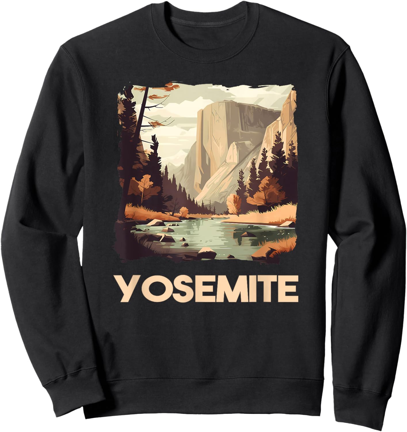 Yosemite National Park Adventure Hiking Nature Design Sweatshirt - Sweatshirt | Black