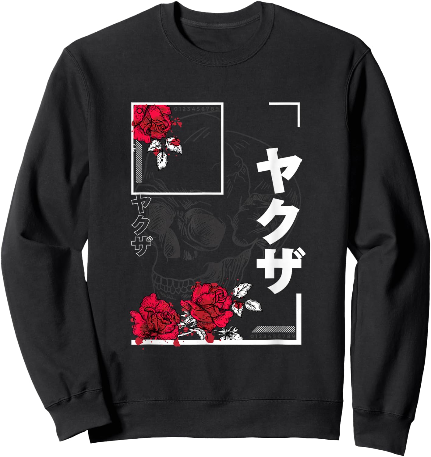 Japanese Aesthetic Vaporwave Sad Eboy Urban Skull Sweatshirt - Sweatshirt | Black