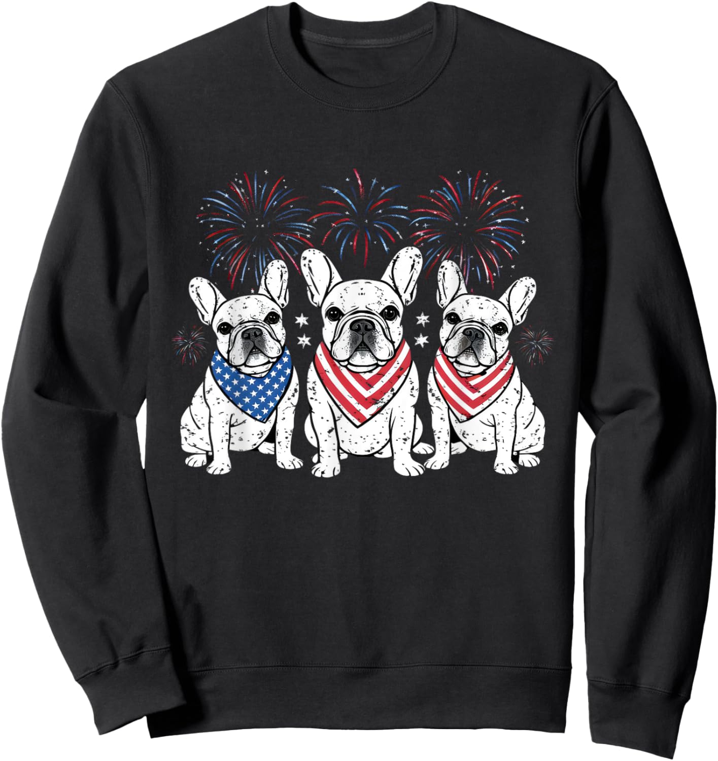 French Bulldog American Flag 4th Of July Independence Day Sweatshirt - Sweatshirt | Black
