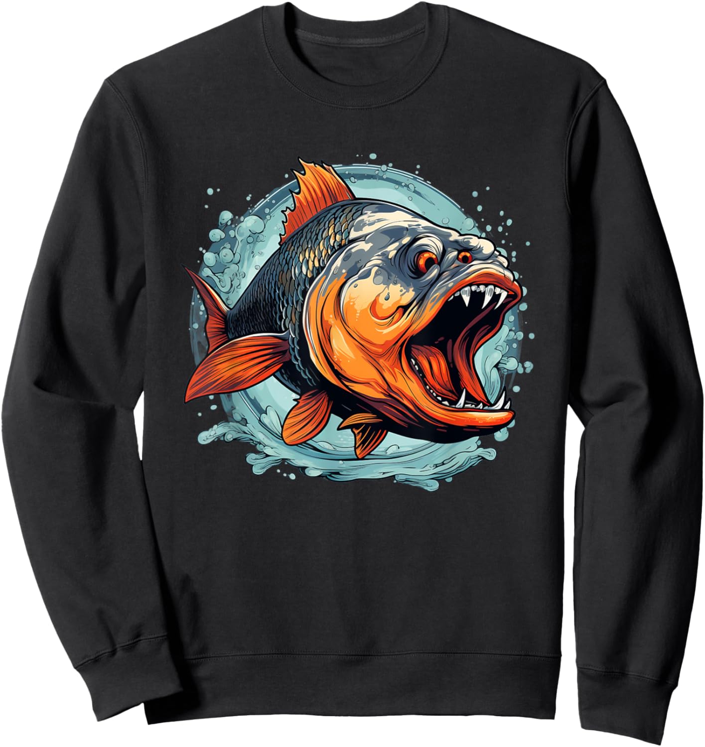 Cool Monster Fish for Piranha Lovers Sweatshirt - Sweatshirt | Black