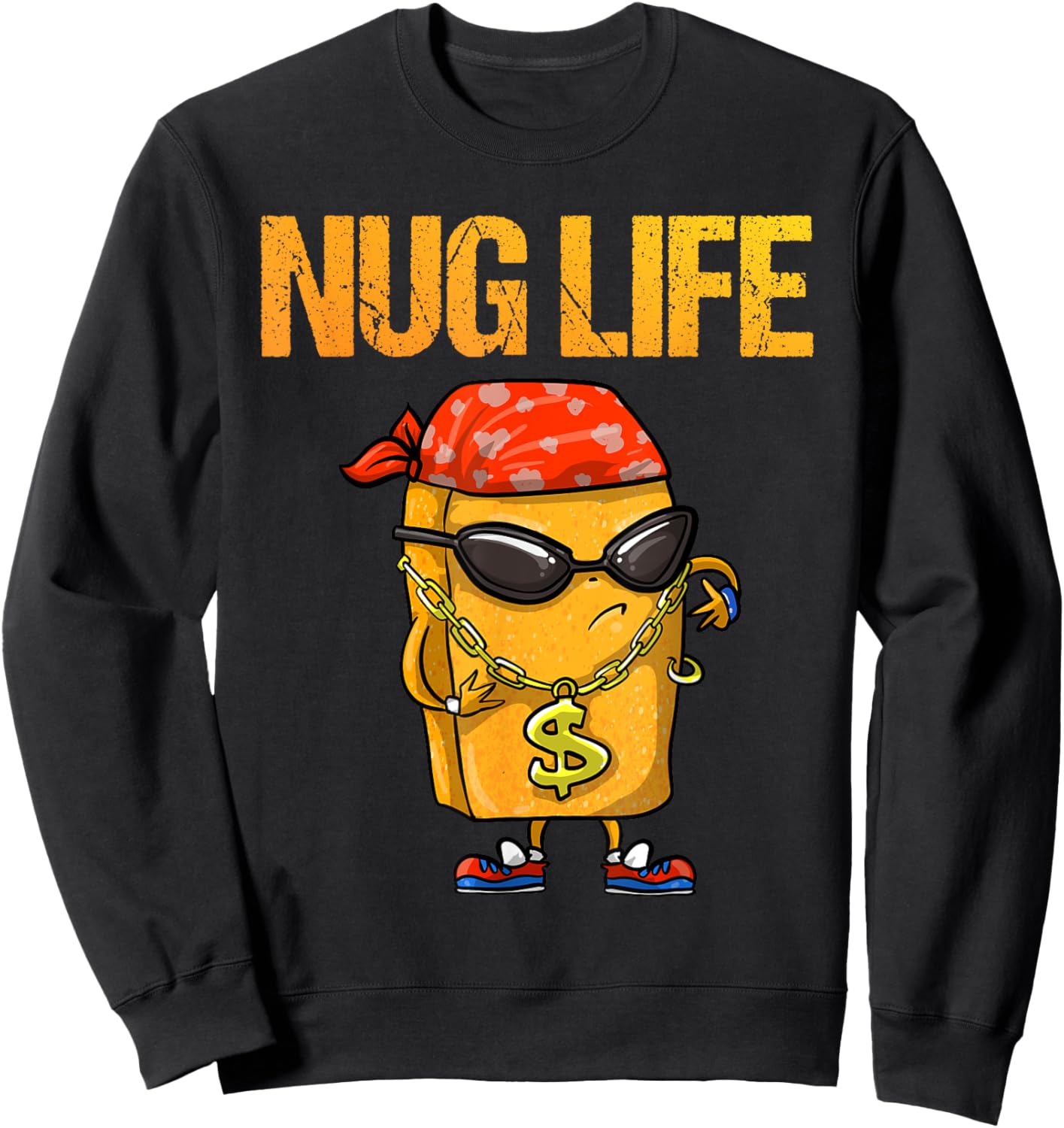 Cool Chicken Nugget Art For Boys Kids Chicken Nugget Lover Sweatshirt - Sweatshirt | Black