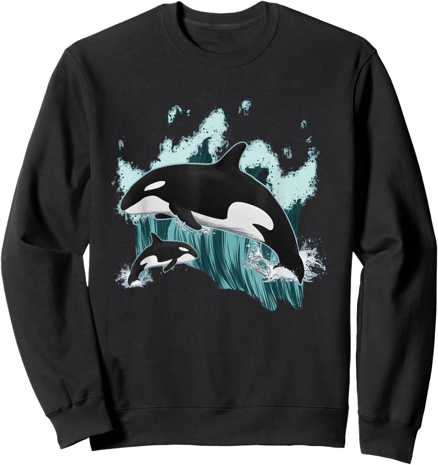 Orca Killer Whale Ocean Men Boys Kids Orca Sweatshirt - Sweatshirt | Black