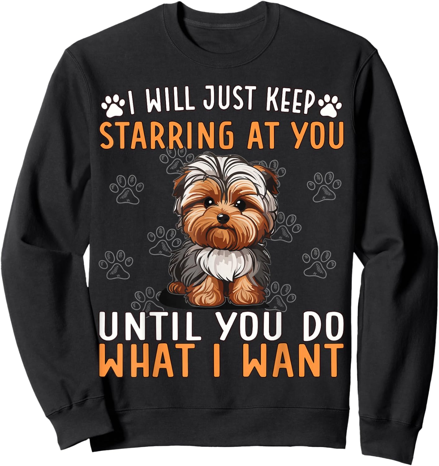 Dog Yorkie Poo Mom Plush Yorkie Poodle Food Yorkiepoo Sweatshirt - Sweatshirt | Black