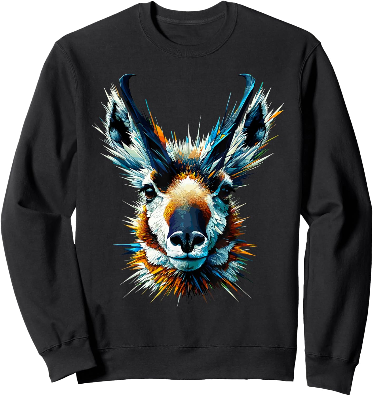 Polygon Art Pronghorn American Antelope Pronghorns Sweatshirt - Sweatshirt | Black