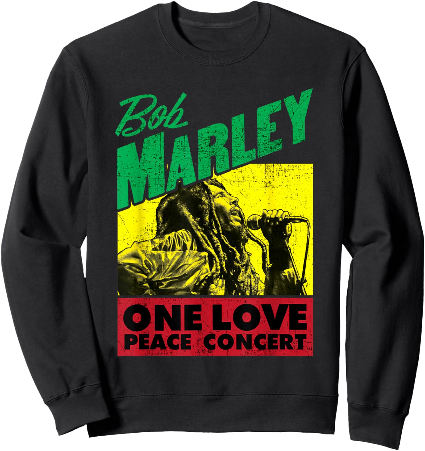 Official Bob Marley One Love Peace Concert Sweatshirt - Sweatshirt | Black
