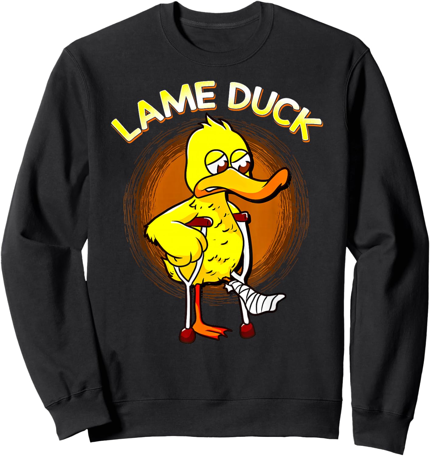 Funny Lame Duck Cute Duck on Crutches Get Well Sweatshirt - Sweatshirt | Black