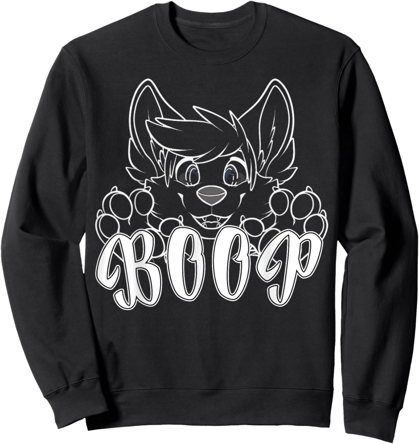 Fursuit Furry Puppy Dog Fursona -Adults Cute Boop Puppy Dog Fursuit Fandom Sweatshirt - Sweatshirt | Black