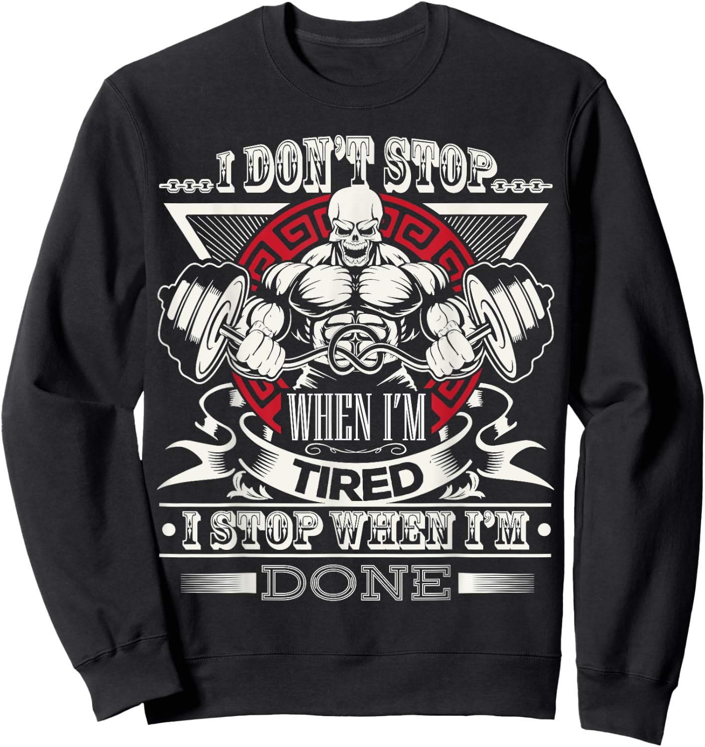 Fitness Motivational Gym Workout Bodybuilding Bodybuilder Sweatshirt - Sweatshirt | Black
