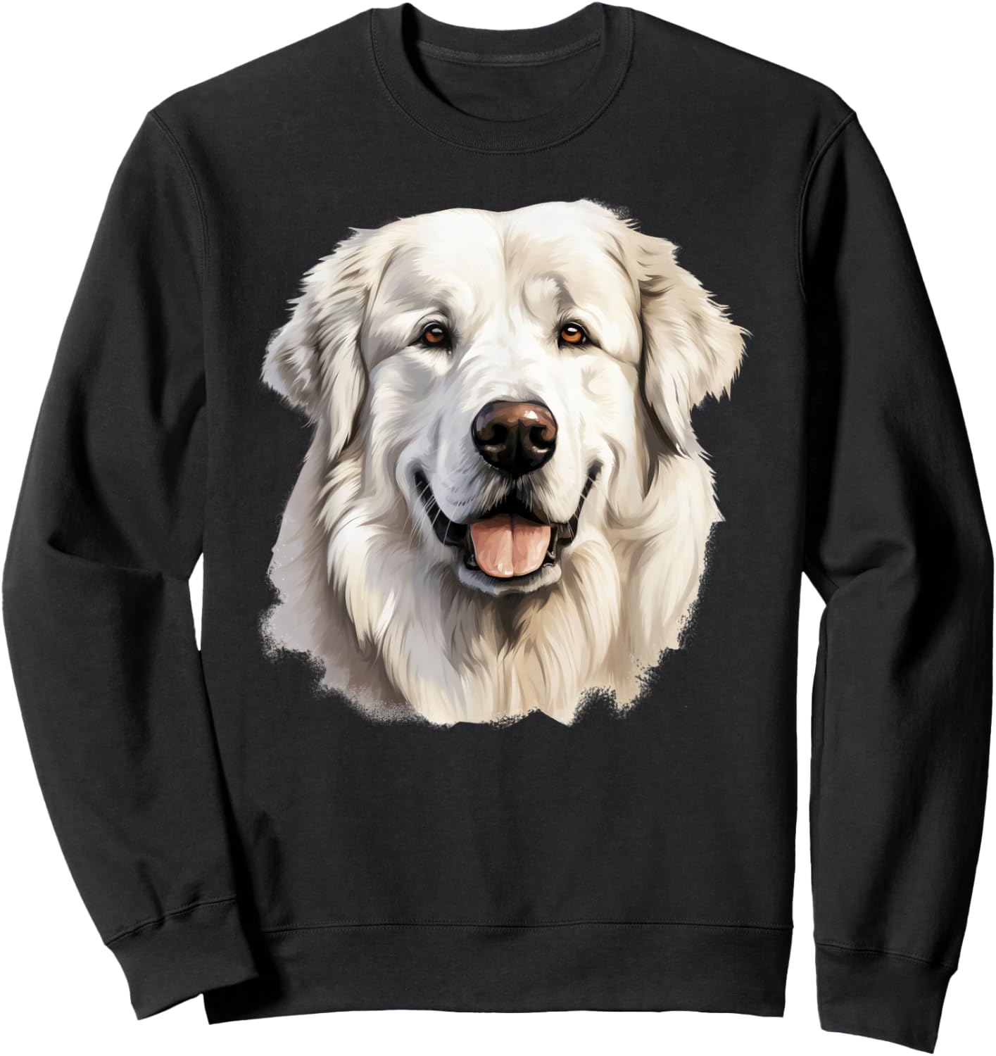 Great Pyrenees Dog Portrait Sweatshirt - Sweatshirt | Black