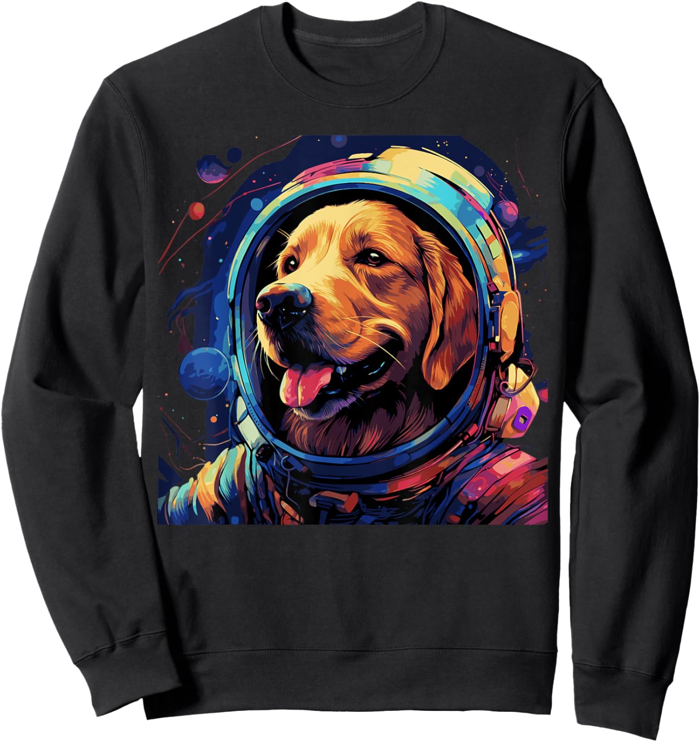 Golden Retriever Funny Golden Retriever Astronaut Sweatshirt - Sweatshirt | Black