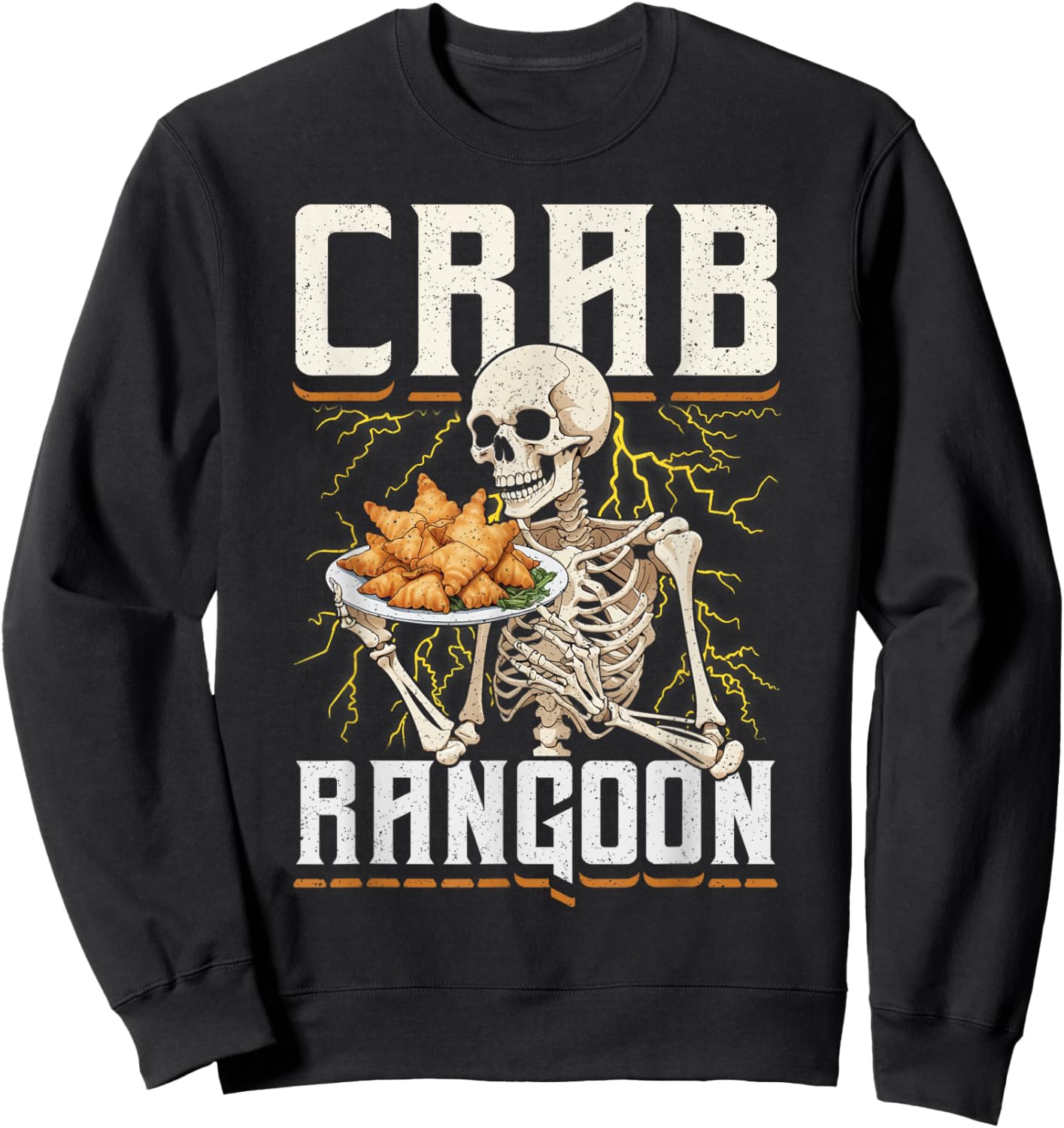 Crab Rangoon Skeleton Funny Chinese Food Costume Sweatshirt - Sweatshirt | Black
