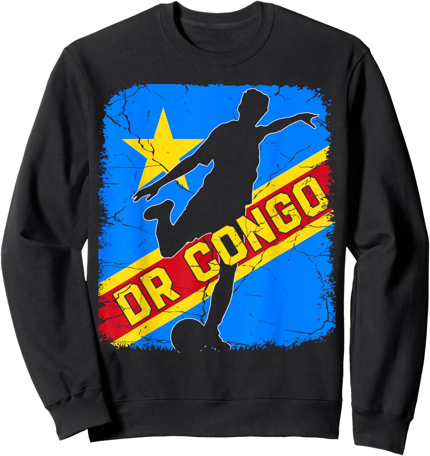 DR Congo Soccer Team DR Congo Flag Jersey Football Fans Sweatshirt - Sweatshirt | Black