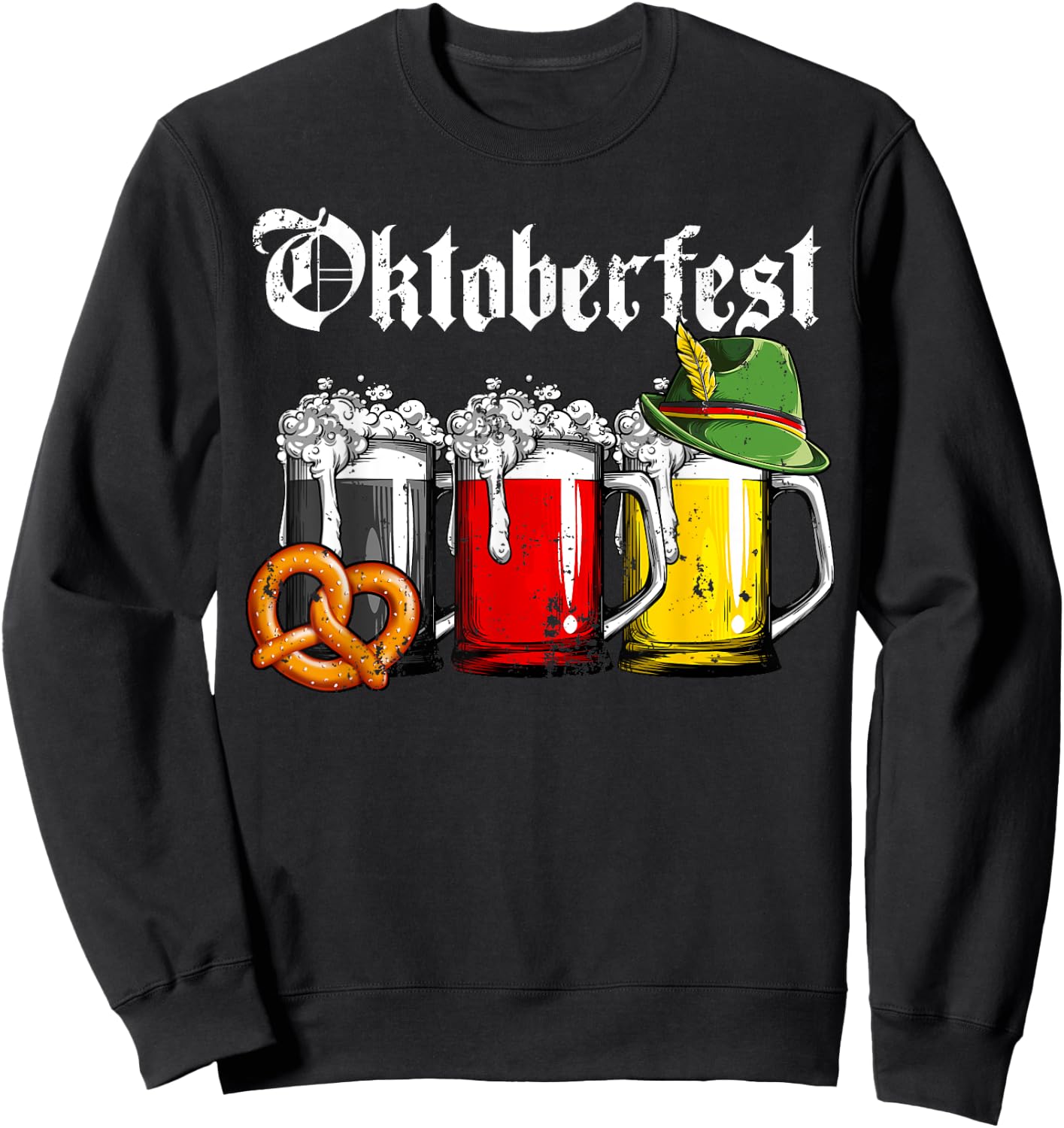 Oktoberfest Beer German Flag Clothing Men Women Drinking Mug Sweatshirt - Sweatshirt | Black