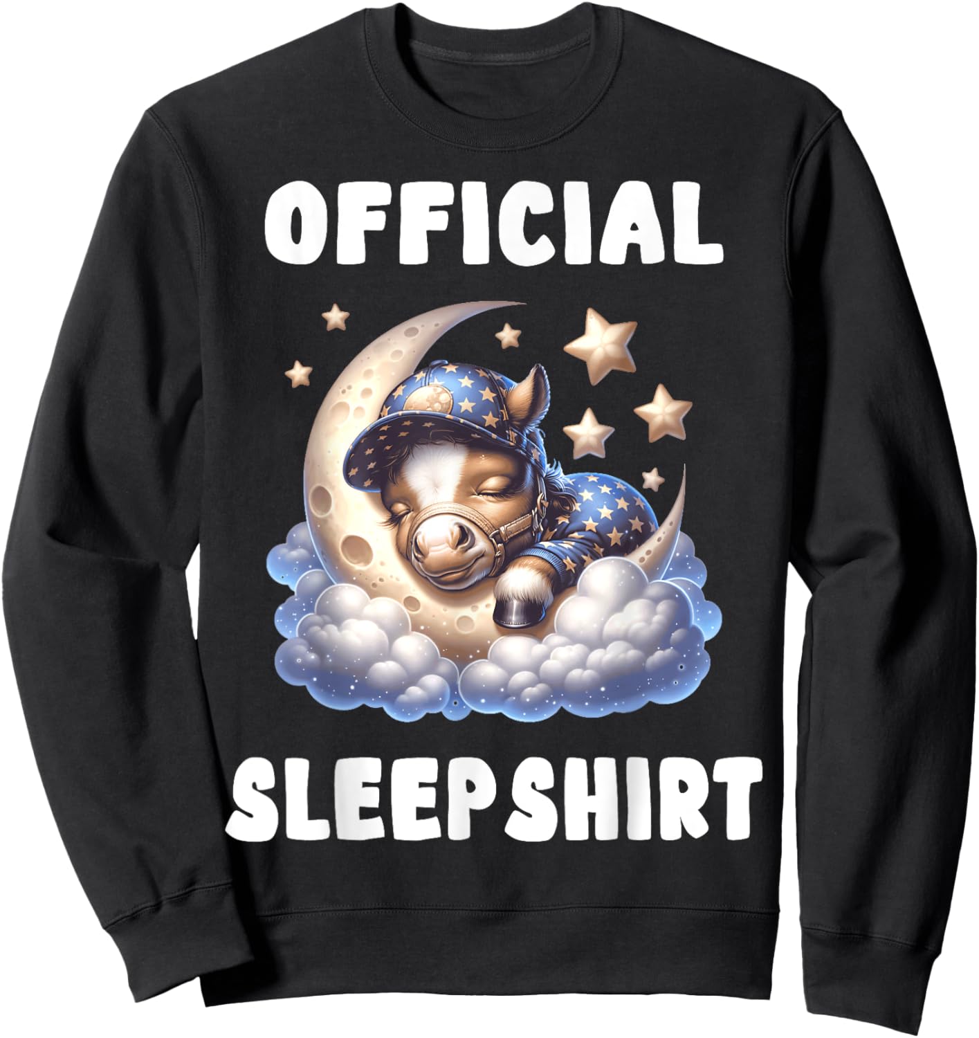 Horse - Official Sleepshirt Pajamas Nightgown Sweatshirt - Sweatshirt | Black
