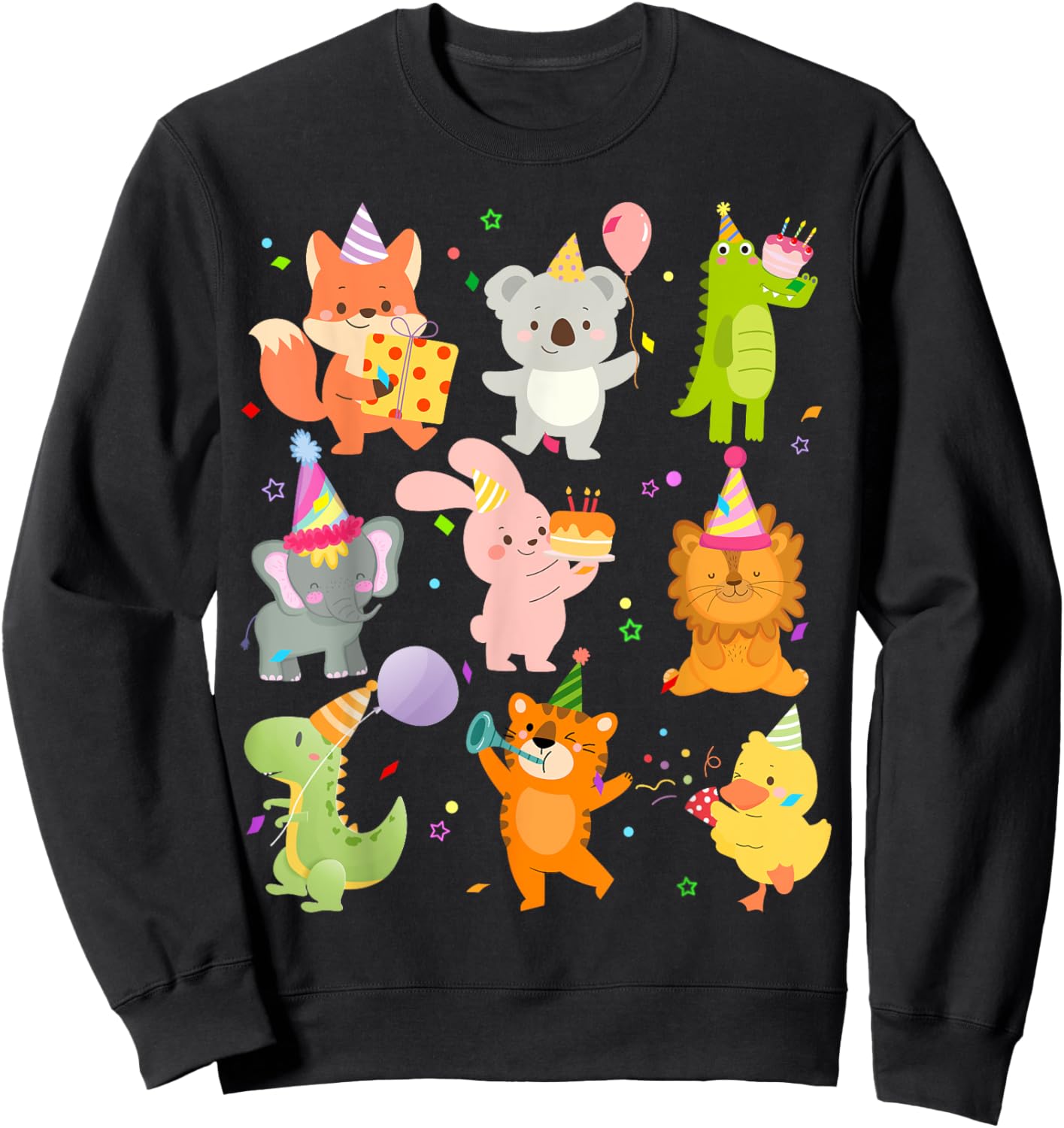 Men Women and Kids Zoo Day Wildlife Animals Birthday Party Sweatshirt - Sweatshirt | Black