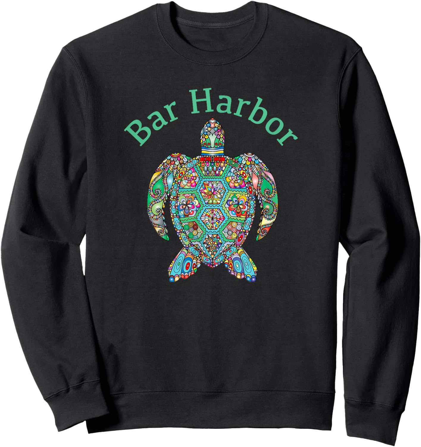 Bar Harbor Tribal Turtle Gift Sweatshirt - Sweatshirt | Black
