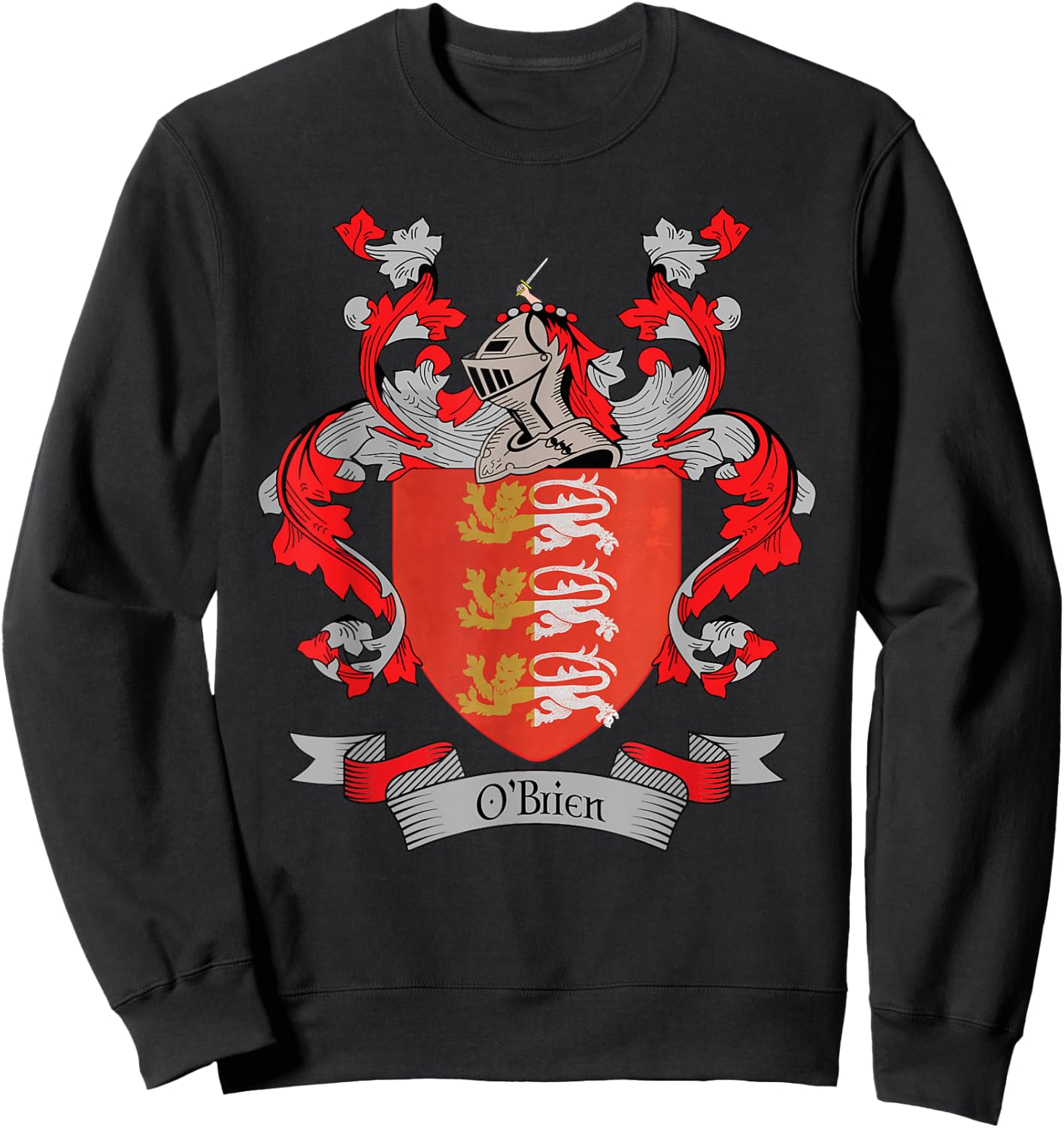 O'Brien Coat of Arms | O'Brien Surname Family Crest Sweatshirt - Sweatshirt | Black