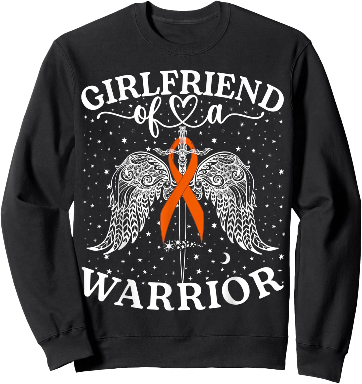 Girlfriend Of A Warrior Kidney Cancer Awareness Support Sweatshirt - Sweatshirt | Black
