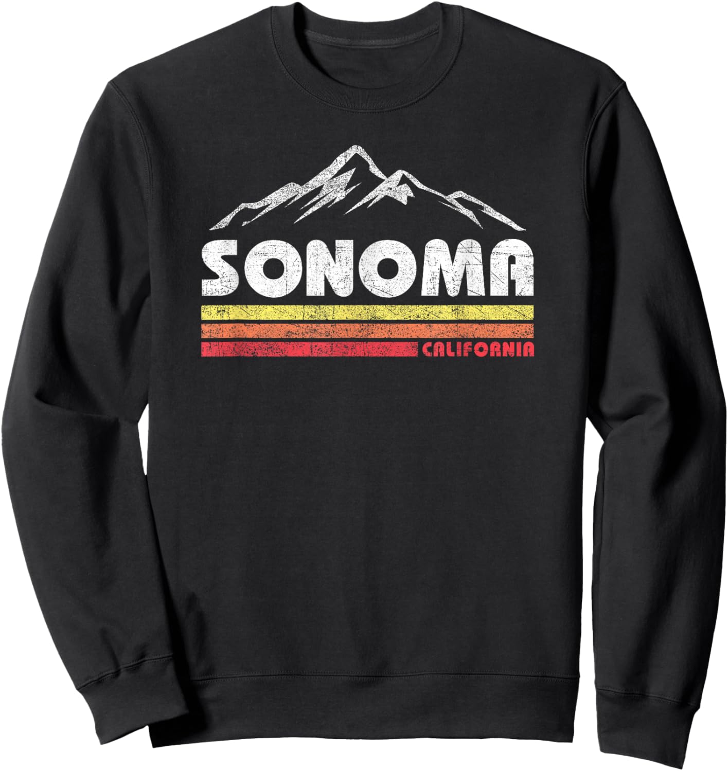 Vintage Sonoma California Souvenir Retro Mountain Sweatshirt - Sweatshirt | Black