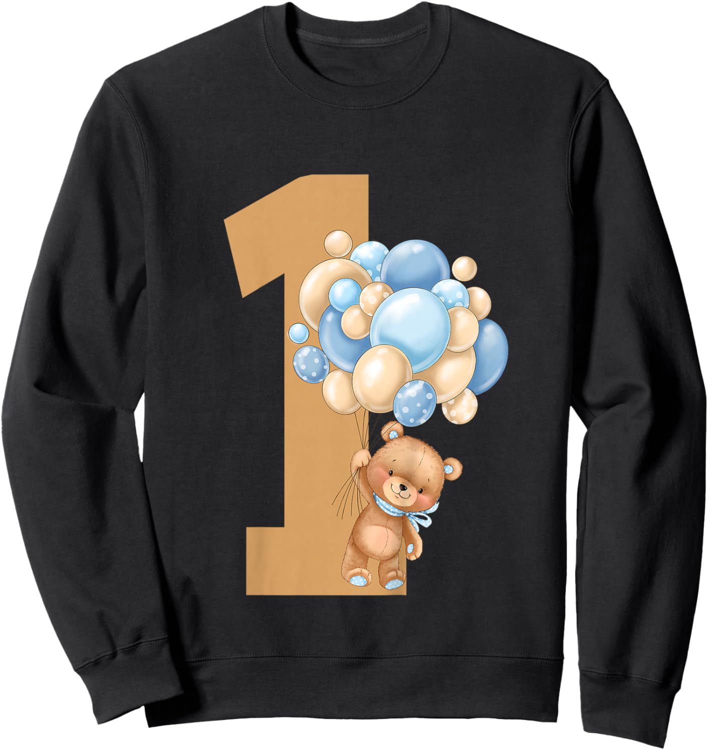 Beary First Birthday Teddy Bear 1st Birthday Boy Matching Sweatshirt - Sweatshirt | Black