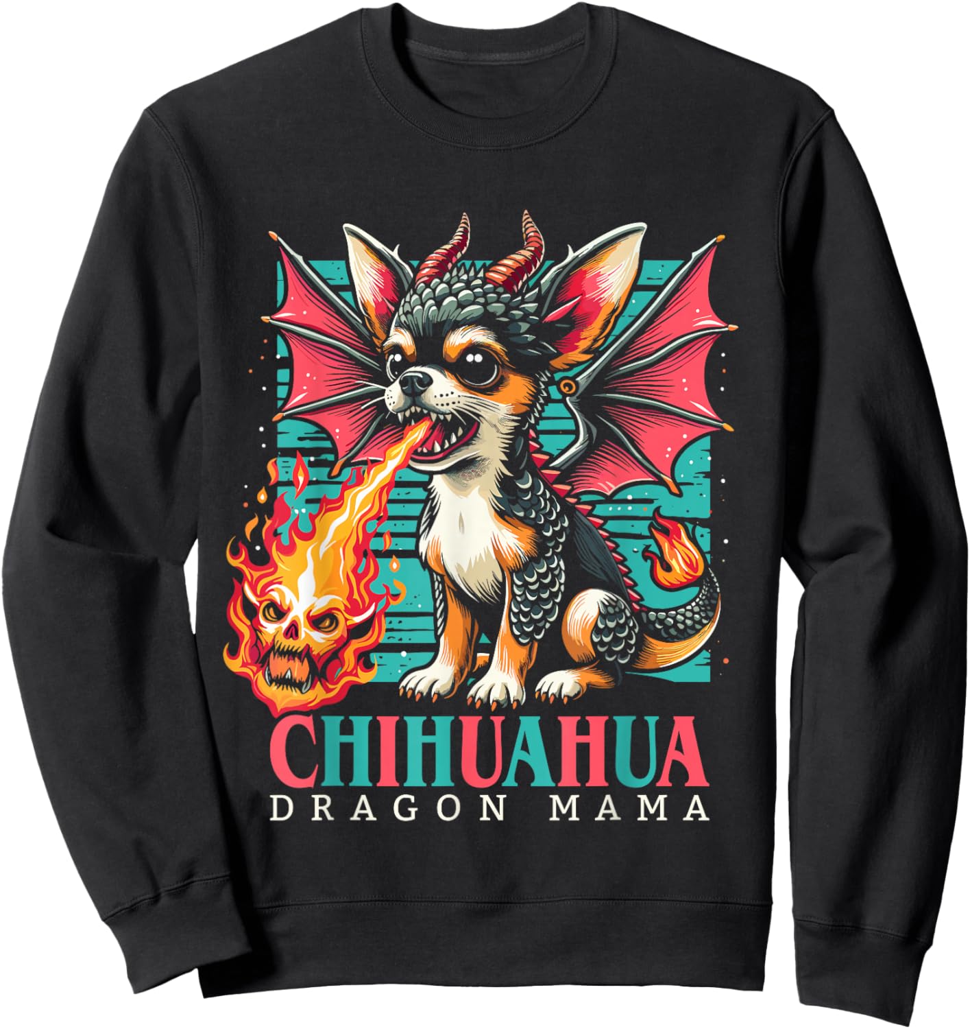Chihuahua Dog Mama Funny Lap Dragon Women, Girls Sweatshirt - Sweatshirt | Black