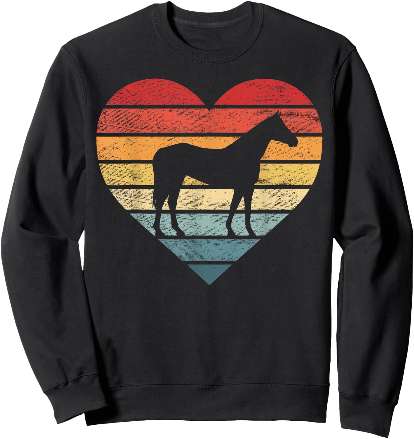 Horse Lover Gifts Horseback Riding Equestrian Retro Vintage Sweatshirt - Sweatshirt | Black