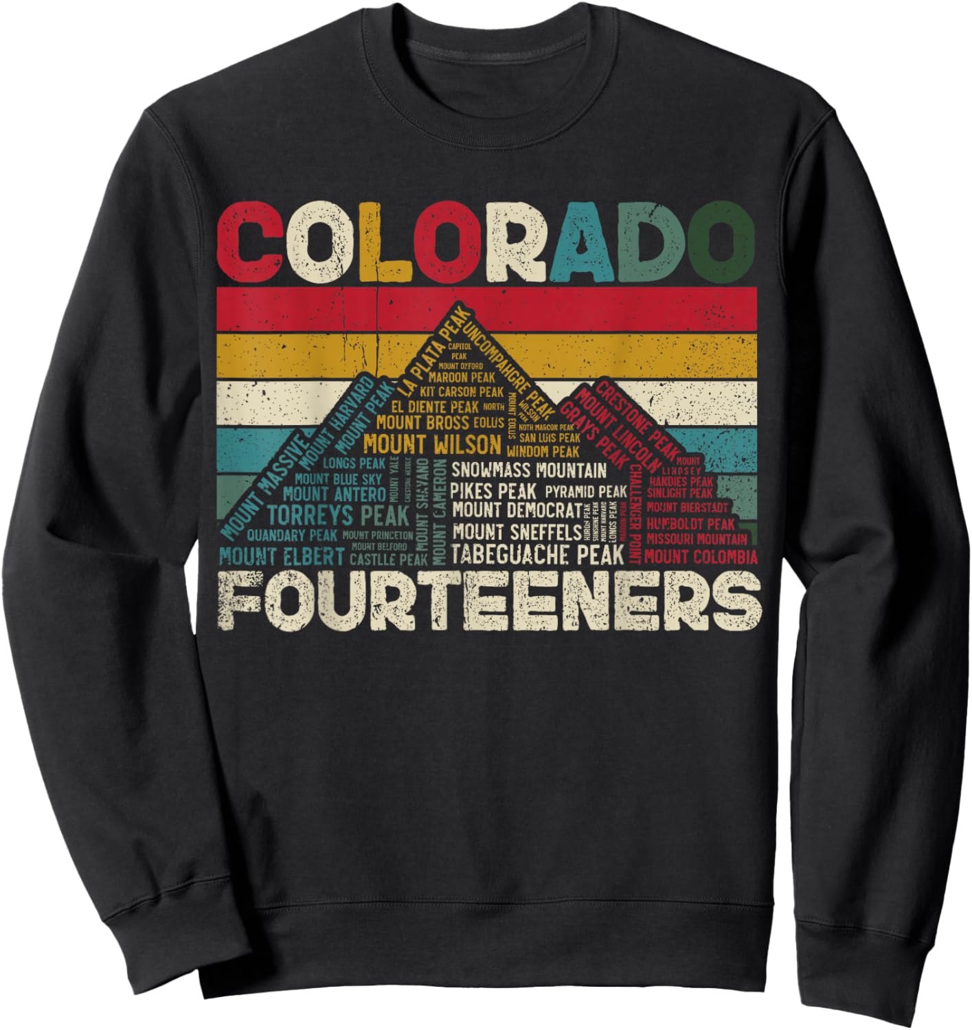 Colorado 14ers - Fourteeners - Rocky Mountain State Hiker Sweatshirt - Sweatshirt | Black
