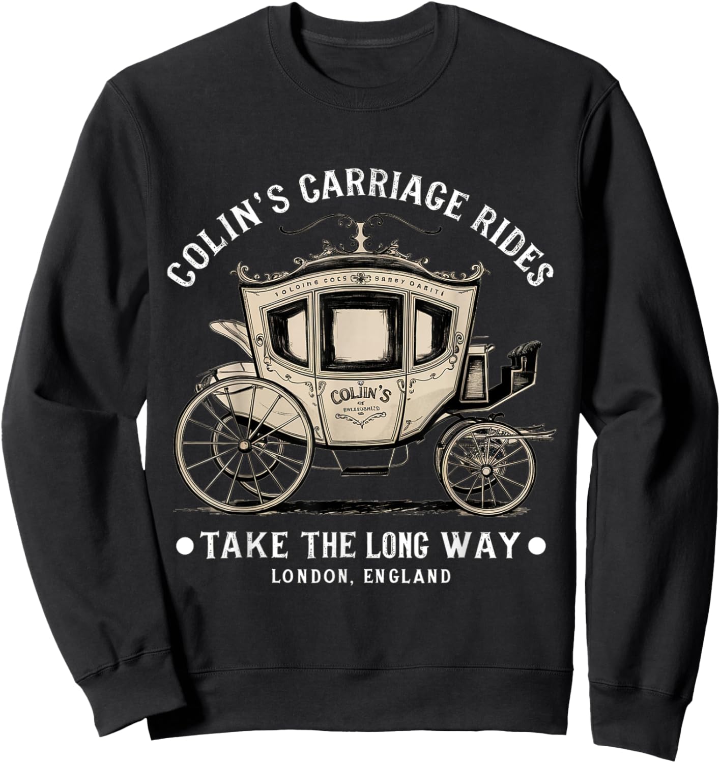 Colin's Carriage Rides Take The Long Way Sweatshirt - Sweatshirt | Black