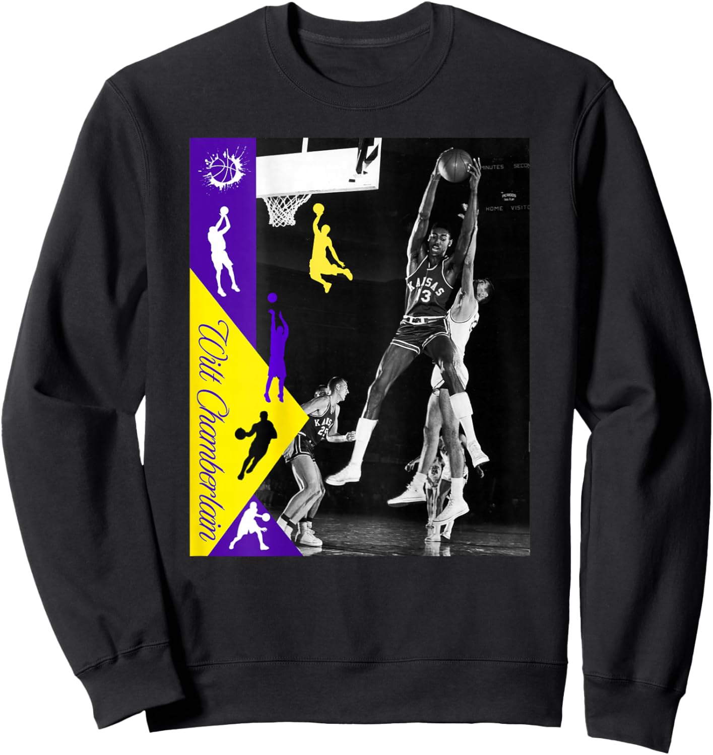 Wilt Chamberlain_NBA_002_Back Printed Sweatshirt - Sweatshirt | Black