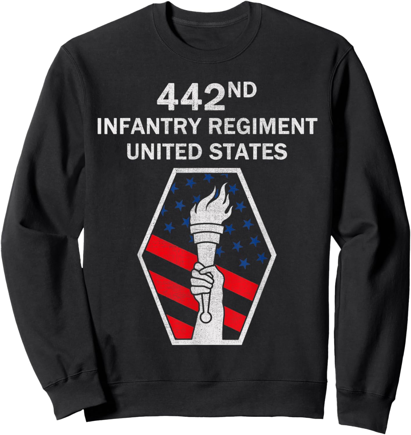 442nd Infantry US Military Combat Infantryman WWII Veteran Sweatshirt - Sweatshirt | Black