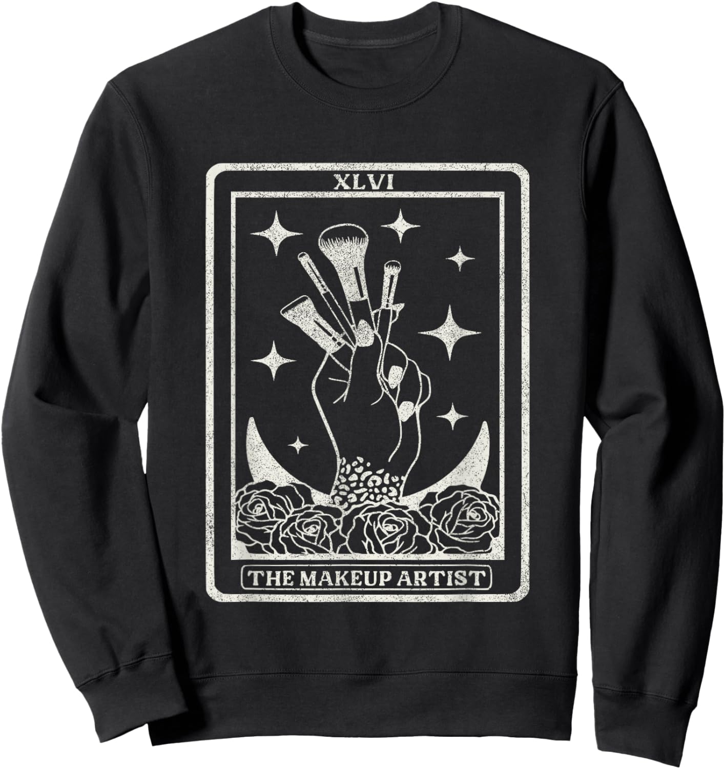 Vintage The Makeup Artist Tarot Card MUA The Makeup Artist Sweatshirt - Sweatshirt | Black