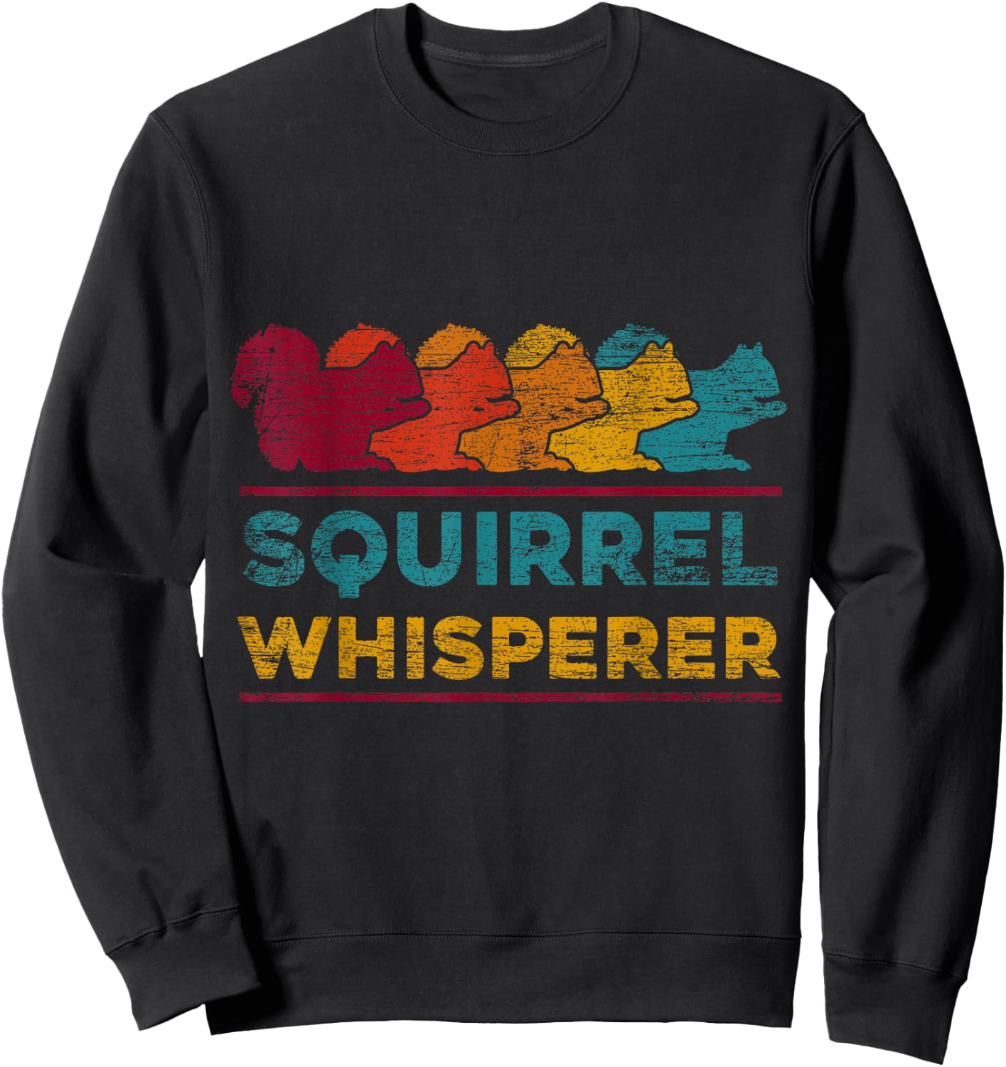 Vintage Squirrel Lover - Squirrel Whisperer Squirrel Sweatshirt - Sweatshirt | Black