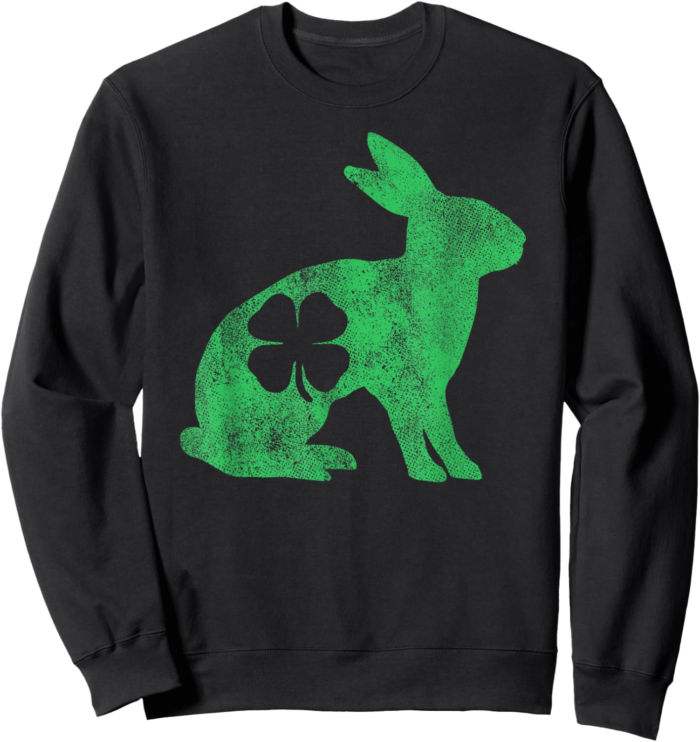 St. Patrick's Day Rabbit Bunny Irish Green Shamrock Gift Sweatshirt - Sweatshirt | Black