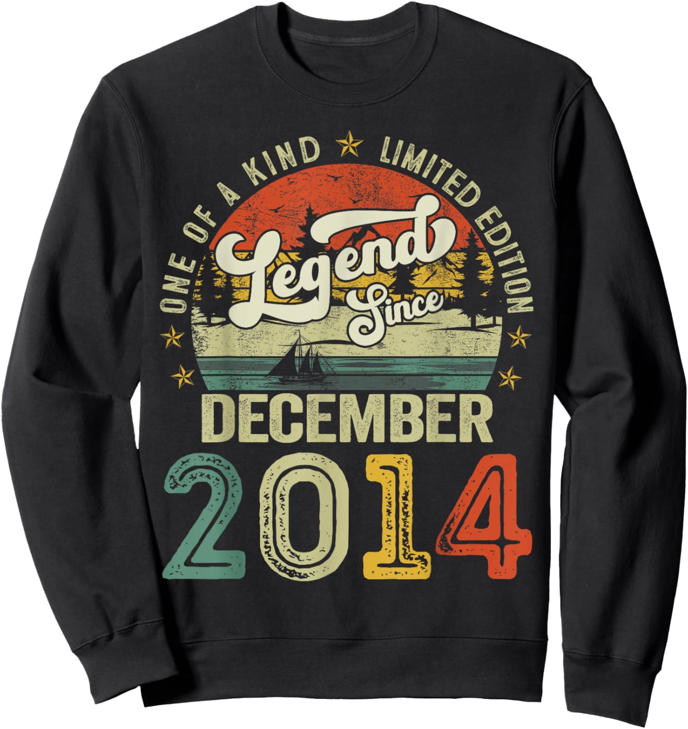 Legends Since December 2014 Vintage Retro 10th Birthday Boys Sweatshirt - Sweatshirt | Black
