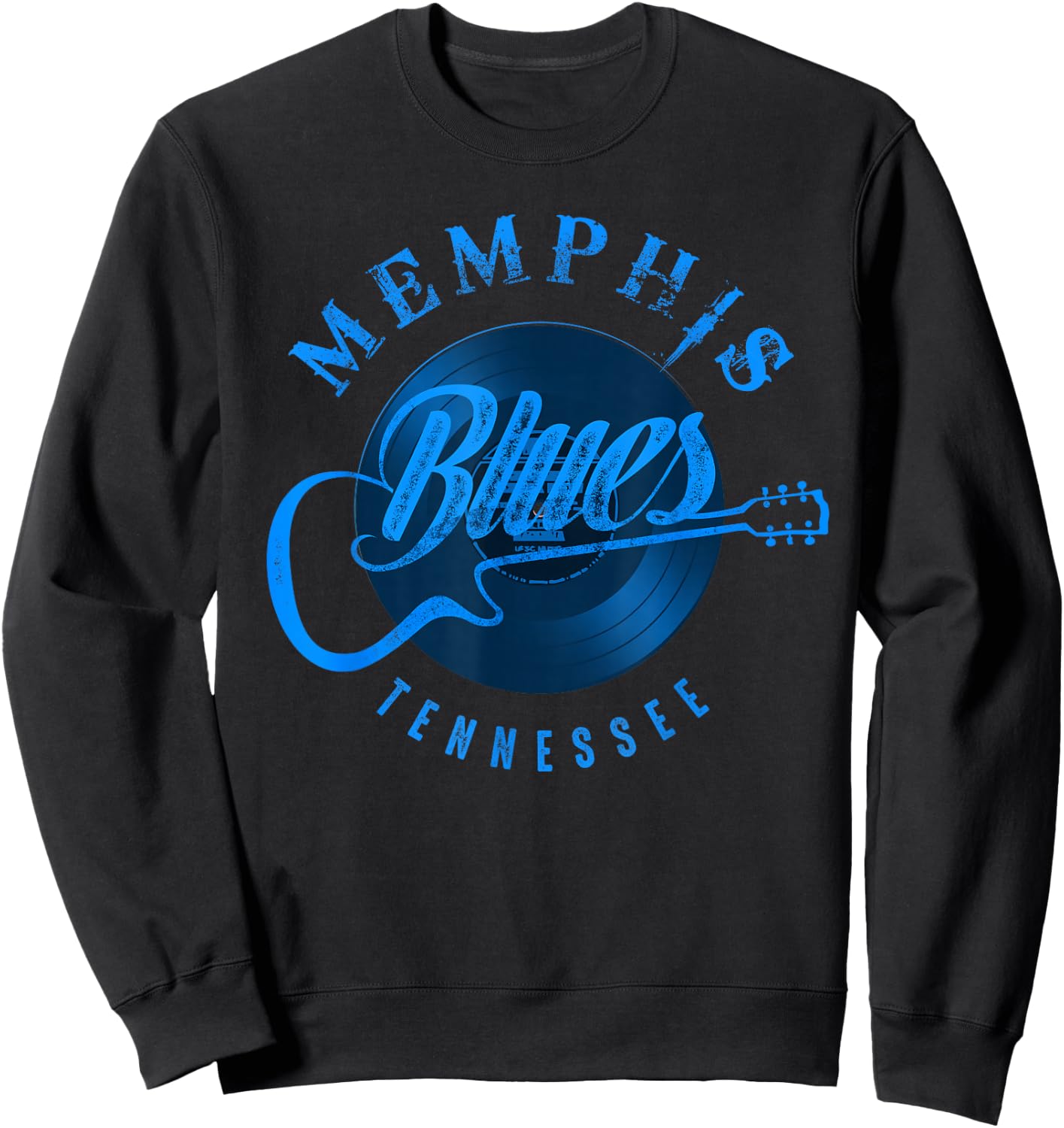 American City Memphis Tennessee Music Vintage Sweatshirt - Sweatshirt | Black