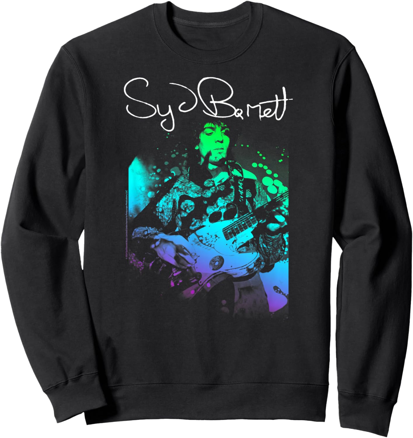 Syd Barret Colorful Portrait with Guitar Sweatshirt - Sweatshirt | Black